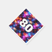 80th Birthday Neon Polygon Abstract  Serviette (Ecke)