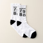 80th Birthday Oldometer Socken<br><div class="desc">Happy 80th Birthday!! The Oldometer 79 to 80 is a perfect gift for the birthday kid!</div>