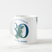 80th Birthday Or Anniversary Peacock Feather Kaffeetasse (Vorderseite Links)