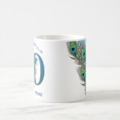 80th Birthday Or Anniversary Peacock Feather Kaffeetasse (Mittel)