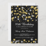 80th Birthday Party Gold Silver Glitter Stars Einladung<br><div class="desc">Elegant & modern 80th (eightieth) Birthday Party Gold Silver Glitter Stars (faux effect - not a real glitter) invitation template.</div>