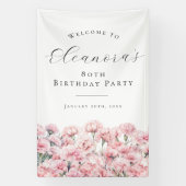 80th Birthday Party January Birth Flower Welcome Banner (Vertikal)