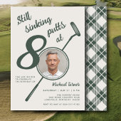 80th Birthday Party Photo Modern Golf Putter Green Einladung