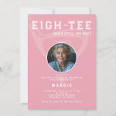 80th Birthday Party Women's Golf Photo Pink Einladung (Vorderseite)