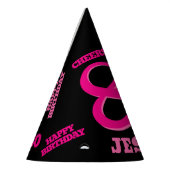80th birthday personalized photo pink black partyhütchen (Links)