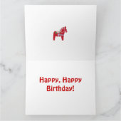 80th Birthday Red Dala Horse Card Karte (Innenseite)
