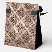 80th Birthday Rose Gold Damask Thank You Geschenkschachtel (Rückseite)