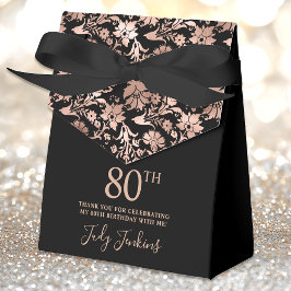 80th Birthday Rose Gold Floral Thank You Geschenkschachtel