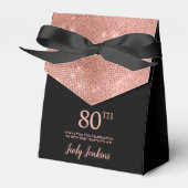 80th Birthday Rose Gold Thank You Favor Box Geschenkschachtel (Vorderseite)