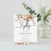 80th Birthday Rustic Floral Fall Einladung (Stehend Vorderseite)