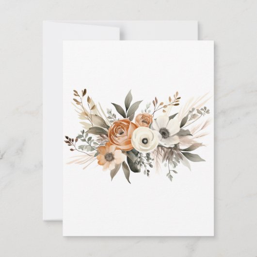 80th Birthday Rustic Floral Fall Einladung (Rückseite)