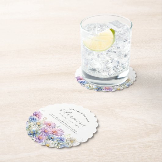 80th Birthday September Birth Flower Custom Untersetzer (Vor Ort)