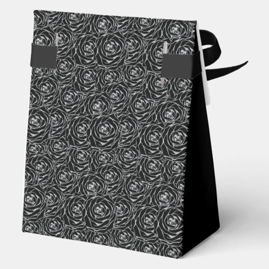 80th Birthday Silver Glitter Roses Thank You Geschenkschachtel (Rückseite)