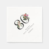 80th Birthday Simple Elegant Tropical Invitation Serviette (Vorderseite)