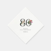 80th Birthday Simple Elegant Tropical Invitation Serviette (Ecke)