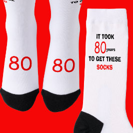 80th Birthday Socks Men Funny Socken