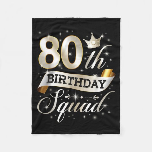 80th Birthday Squad 80th Birthday Party 80 Year Ol Fleecedecke (Vorderseite)