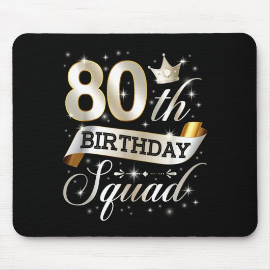 80th Birthday Squad 80th Birthday Party 80 Year Ol Mousepad (Vorne)