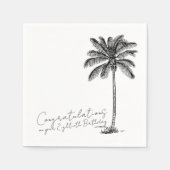 80th Birthday Tropical Palm Tree Congratulations Serviette (Vorderseite)