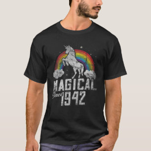 80Th Birthday Vintage Unicorn 70S 80S 90S Awesome T-Shirt