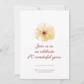 80th Birthday Yellow Flower, Elegant Save the Date (Rückseite)
