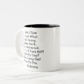 80th Birthday Zweifarbige Tasse (Vorderseite Links)