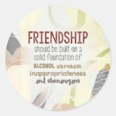 810.Freundschafts-Shenanigans Runder Aufkleber (Vorderseite)