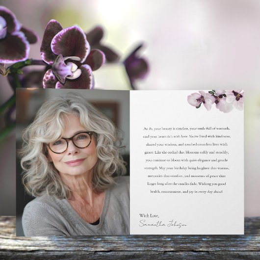 81 & Fabulous Orchid Photo Birthday Greeting Card Karte