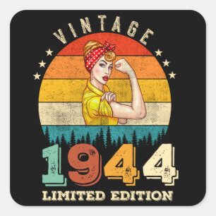 81. Geburtstag 1944 Vintage 81. Geburtstagsfeier F Quadratischer Aufkleber