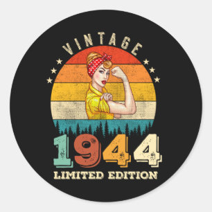 81. Geburtstag 1944 Vintage 81. Geburtstagsfeier F Runder Aufkleber