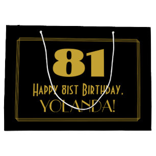 81. Geburtstag — Art Deco Inspiriert Look "81" & N Große Geschenktüte