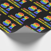 81. Geburtstag: Bold, Fun, Simple, Rainbow 81 Geschenkpapier (Ecke)
