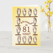81. Geburtstag, Eulenkarte. Karte (Gelbe Blume)