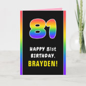 81. Geburtstag: Farbiger Regenbogen # 81, Individu Karte (Vorderseite)