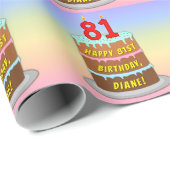 81. Geburtstag: Fun Cake and Candles + Individuell Geschenkpapier (Rolleneckpunkt)
