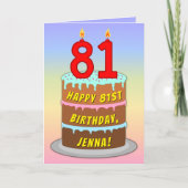 81. Geburtstag — Fun Cake & Candles, w/Individuell Karte (Vorderseite)