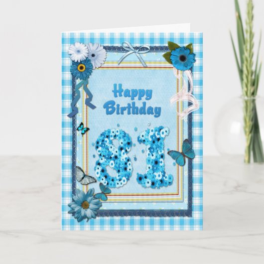 81. Geburtstag mit Scrapbook-Effekt Karte (Vorderseite)