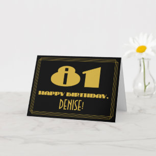 81. Geburtstag: Name + Art Deco inspirierter Look Karte