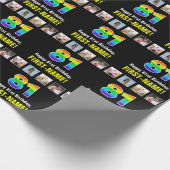 81. Geburtstag: Regenbogen "81"; benutzerdefiniert Geschenkpapier (Ecke)