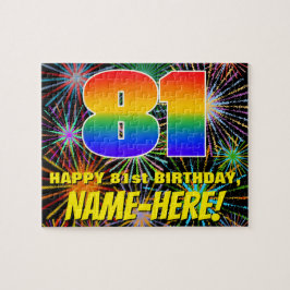 81. Geburtstag: Spaß, bunte feierliche Feuerwerke Puzzle