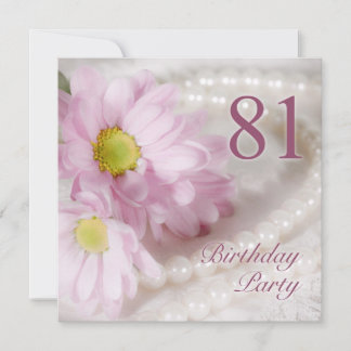 81. Geburtstags-Party Einladung mit Gänseblümchen