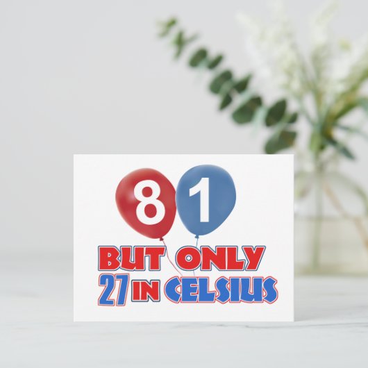 81. Geburtstagsdesigns Postkarte (Stehend Vorderseite)