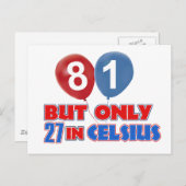 81. Geburtstagsdesigns Postkarte (Vorne/Hinten)