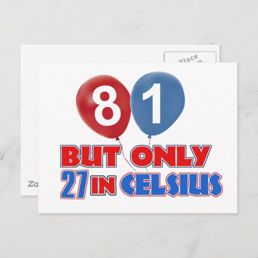 81. Geburtstagsdesigns Postkarte (Vorne/Hinten)