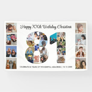 81. Geburtstagsfeier Nummer 81 Fotocollage Banner