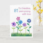 81. Geburtstagskarte für Großmutter - Blume Karte (Gelbe Blume)