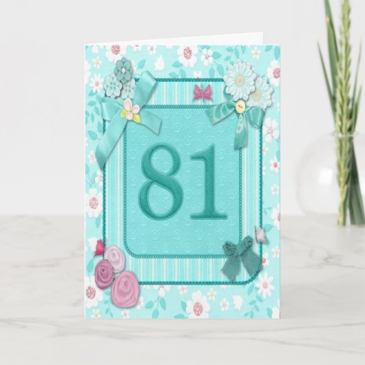 81. Geburtstagskarte mit Blume Karte (Vorderseite)