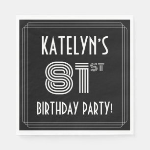 81. Geburtstagsparty: Art-Déco-Stil + Individuelle Serviette