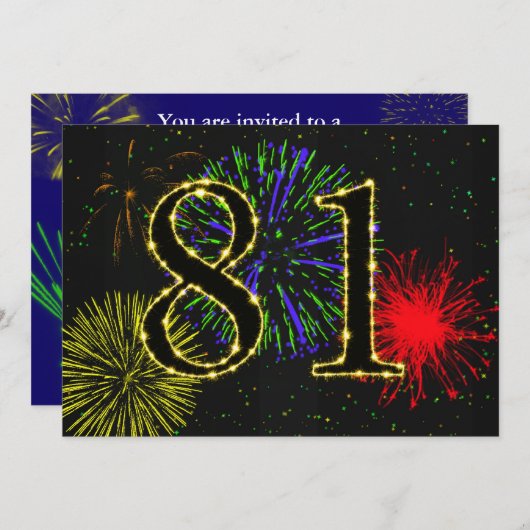 81. Geburtstagsparty Einladung (Vorne/Hinten)