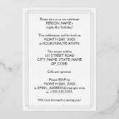 81. Geburtstagsparty — Elegantes Script + Individu Folieneinladung (Rückseite)